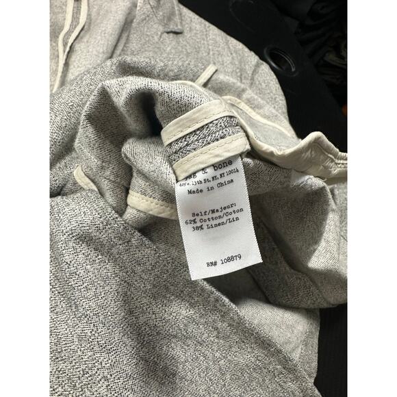 Rag & Bone Blazer Cotton Linen Blend Grey Heather Size 38 Preppy Office Designer - Picture 7 of 13